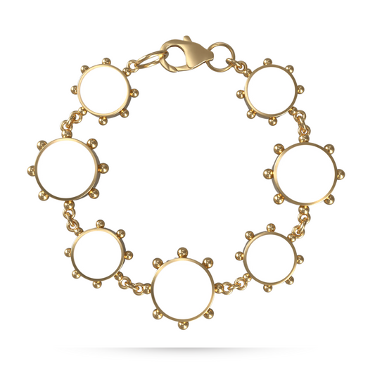 Orbit Reversible Alternating Motif Bracelet in White Cloud | 18K Gold