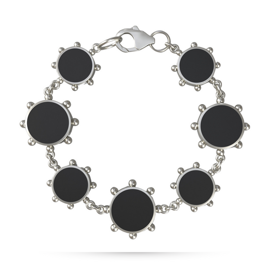 Orbit Reversible Alternating Motif Bracelet in Black Night | Sterling Silver