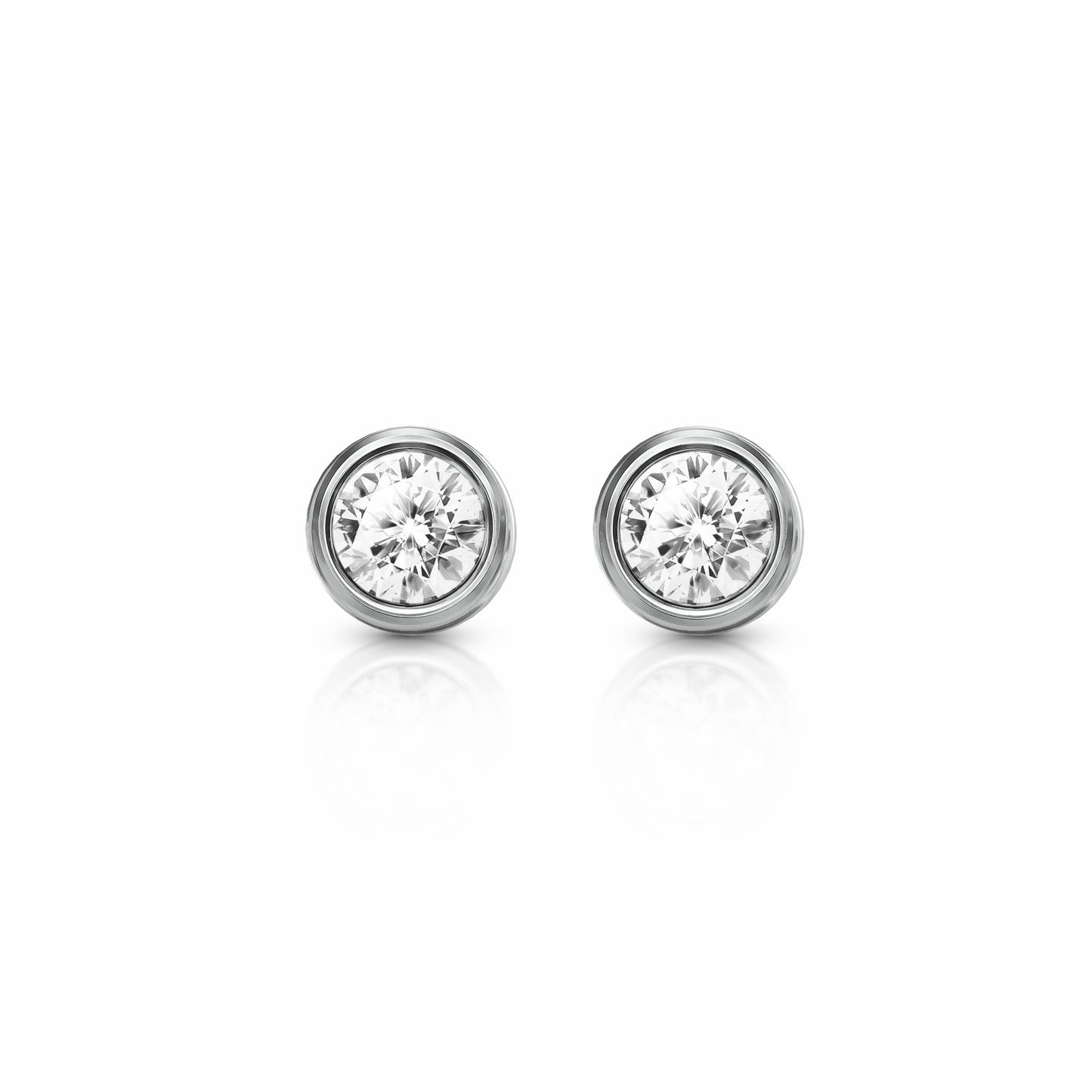 Orbit Bezel Stud Diamond Earrings | 14K Gold 14K White Gold 2.00 carat total weight {{ catogery }} {{ Collections }}