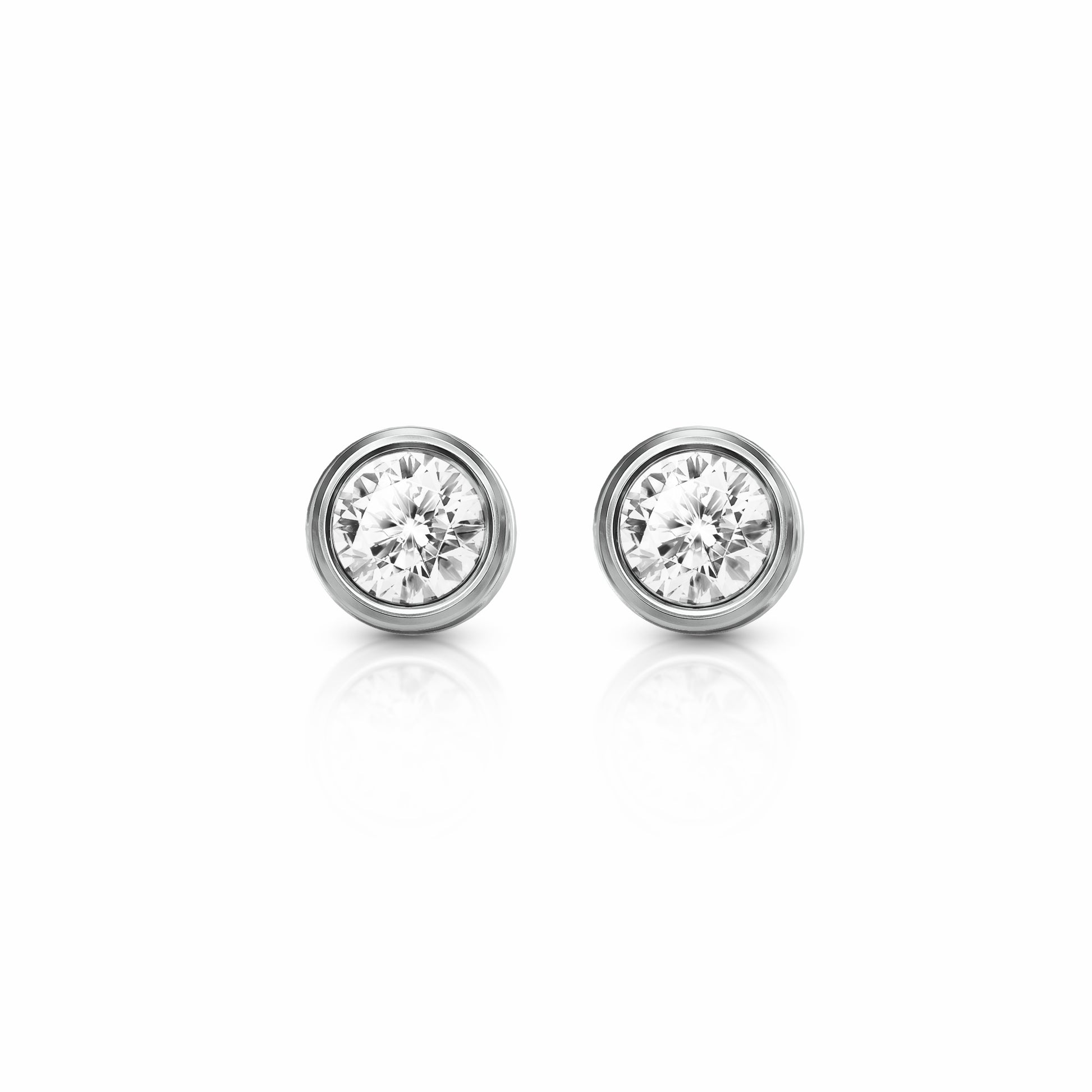 Orbit Bezel Stud Diamond Earrings | 14K Gold 14K White Gold 2.00 carat total weight {{ catogery }} {{ Collections }}