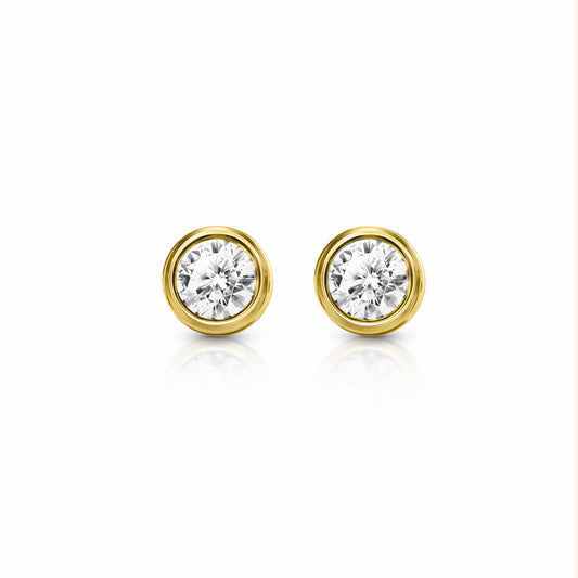 Orbit Bezel Stud Diamond Earrings | 14K Gold 14K Yellow Gold 2.00 carat total weight {{ catogery }} {{ Collections }}