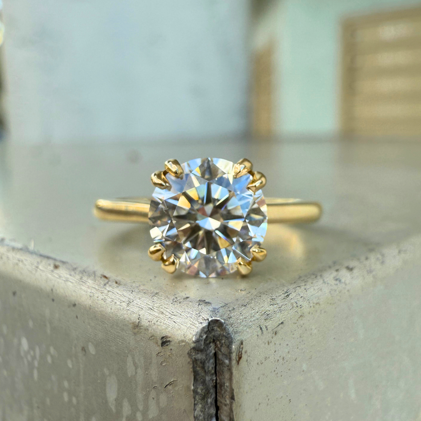 Custom Order | Cathedral Double Prong Solitaire Engagement Ring