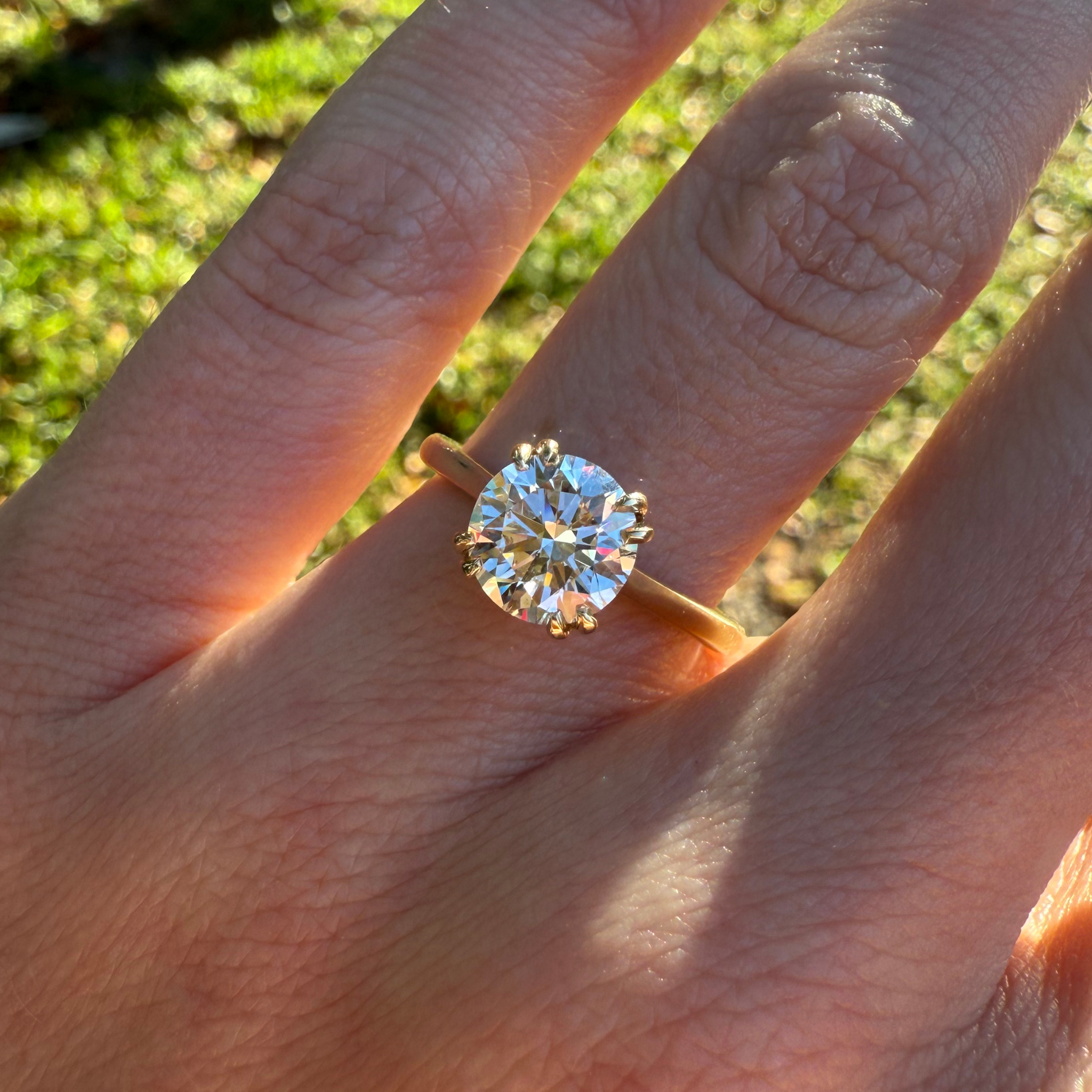 Custom Order | Cathedral Double Prong Solitaire Engagement Ring Rings {{ catogery }} {{ Collections }}