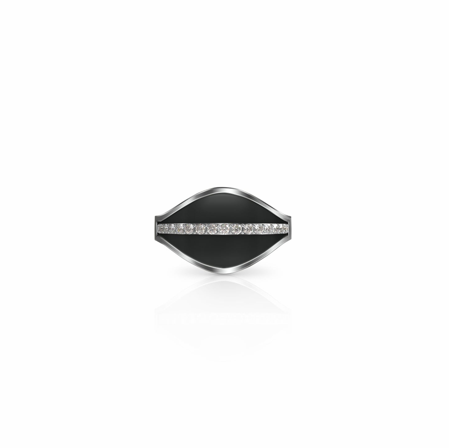 Cigar Diamond Symbol Ring, single row | Sterling Silver