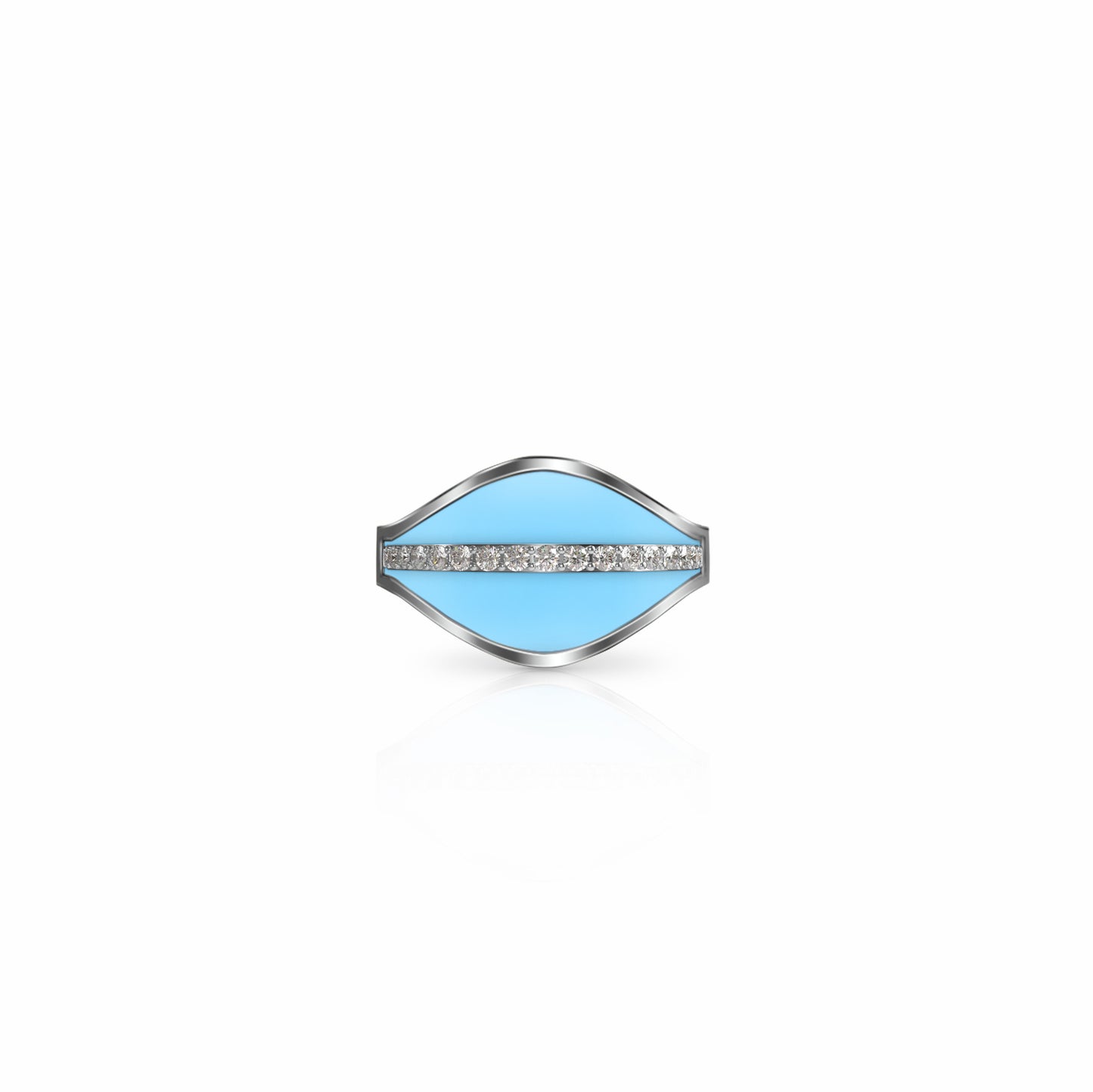 Cigar Diamond Symbol Ring, single row | Sterling Silver