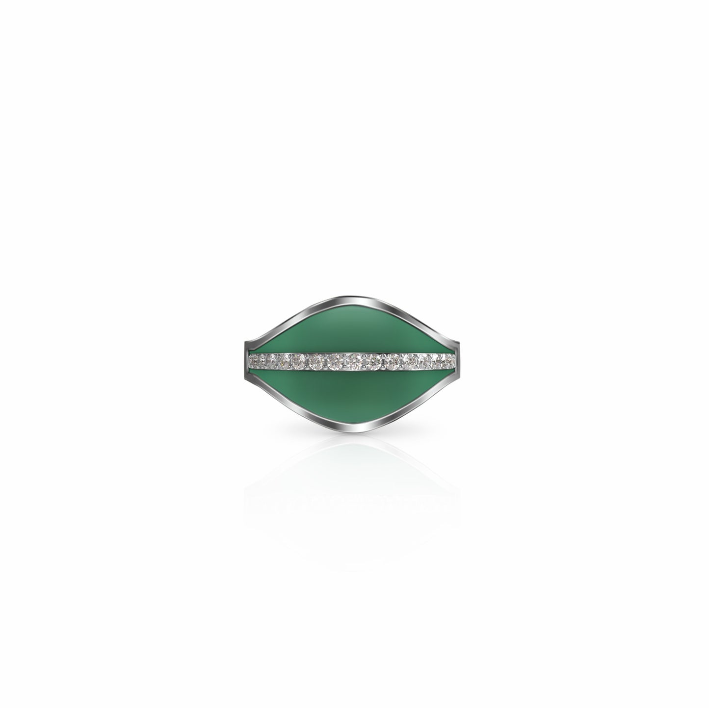 Cigar Diamond Symbol Ring, single row | Sterling Silver