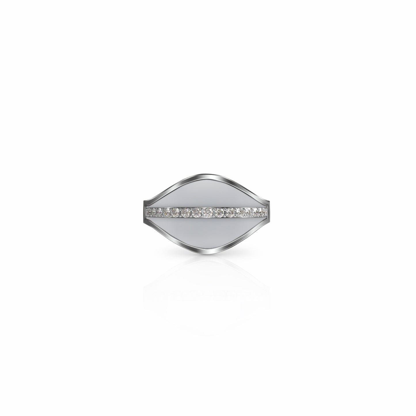 Cigar Diamond Symbol Ring, single row | Sterling Silver