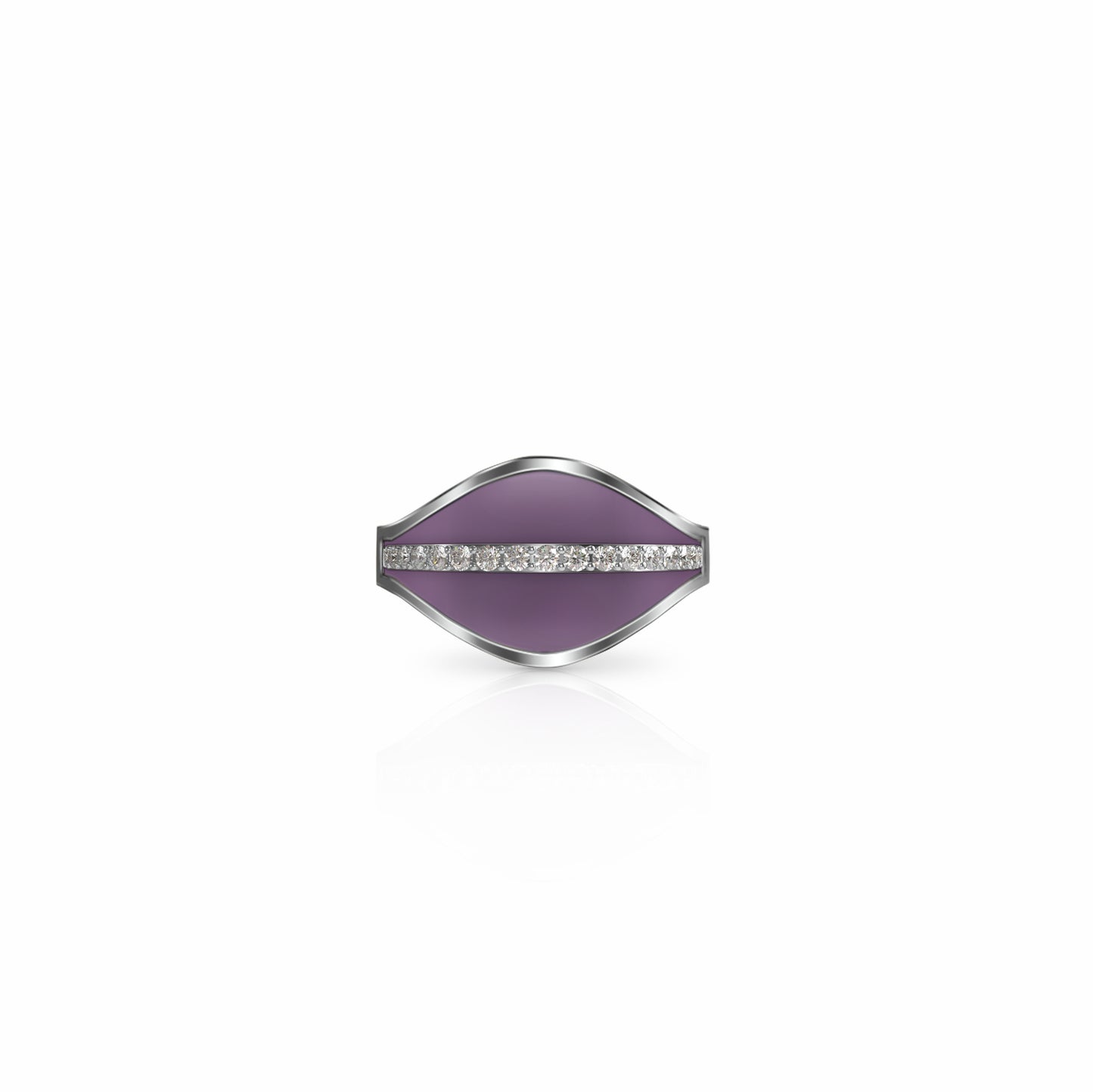 Cigar Diamond Symbol Ring, single row | Sterling Silver