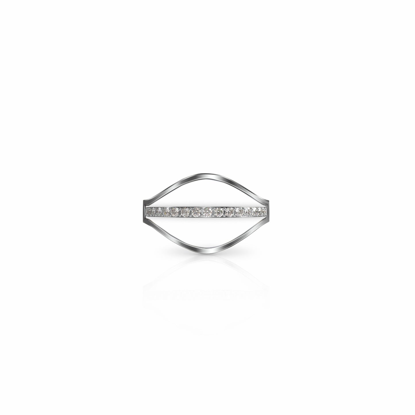 Cigar Diamond Symbol Ring, single row | Sterling Silver