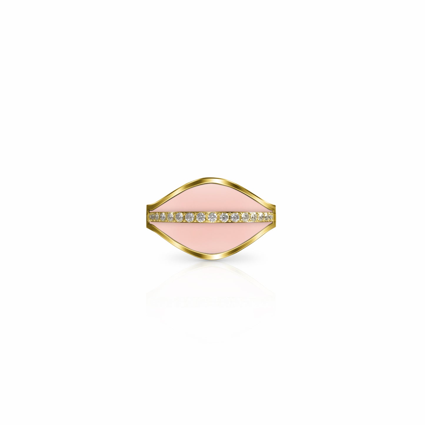 Cigar Band Diamond Ring, single row | 14K Gold