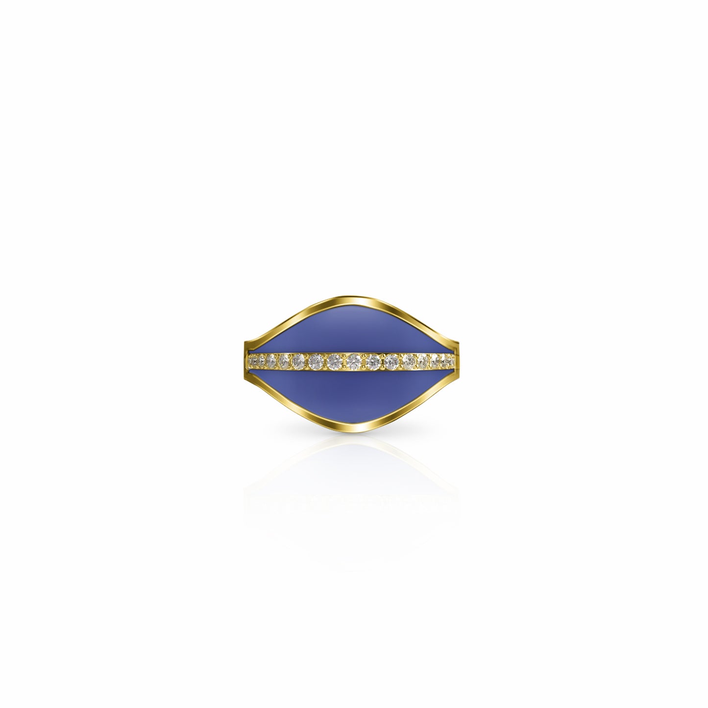 Cigar Band Diamond Ring, single row | 14K Gold