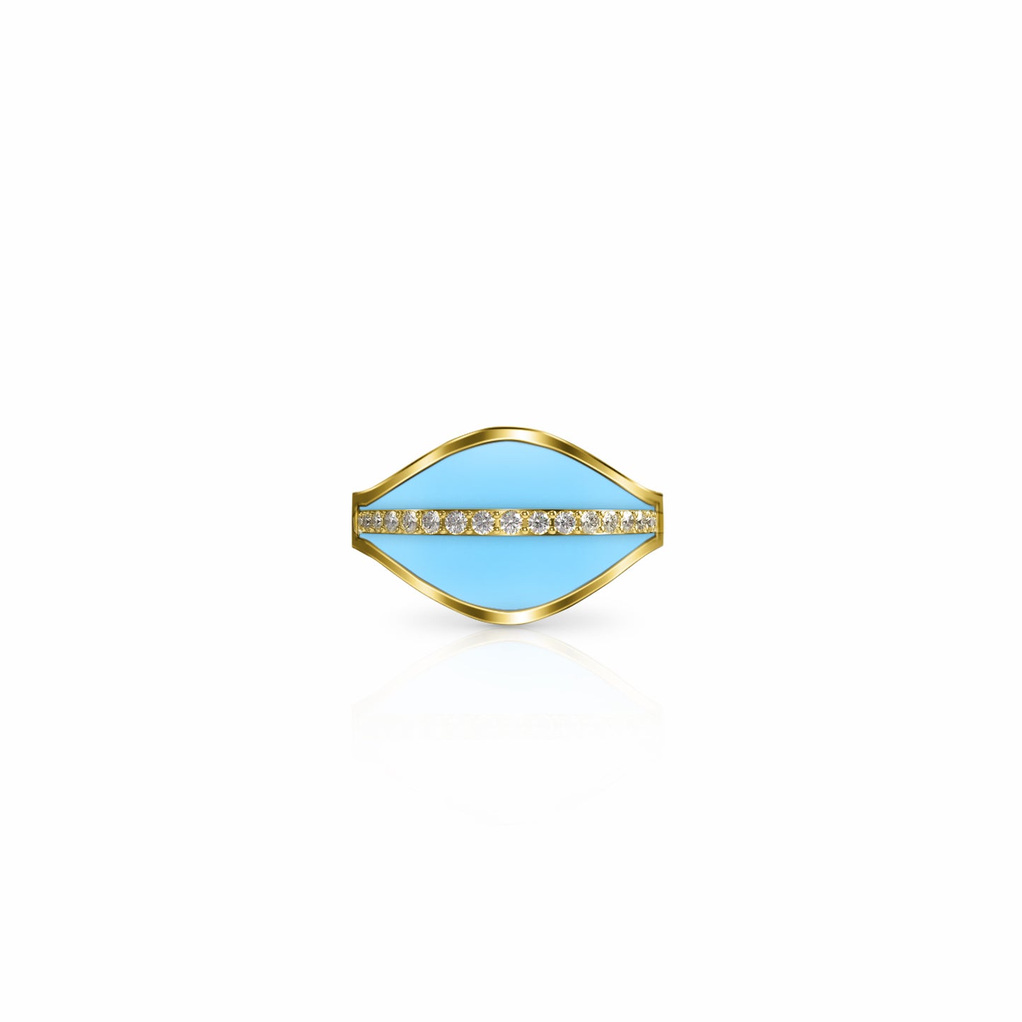 Cigar Band Diamond Ring, single row | 14K Gold