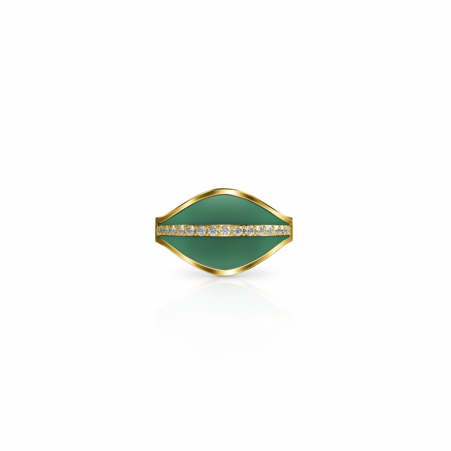 Cigar Band Diamond Ring, single row | 14K Gold