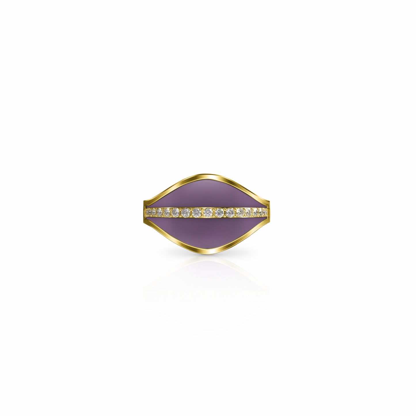 Cigar Band Diamond Ring, single row | 14K Gold