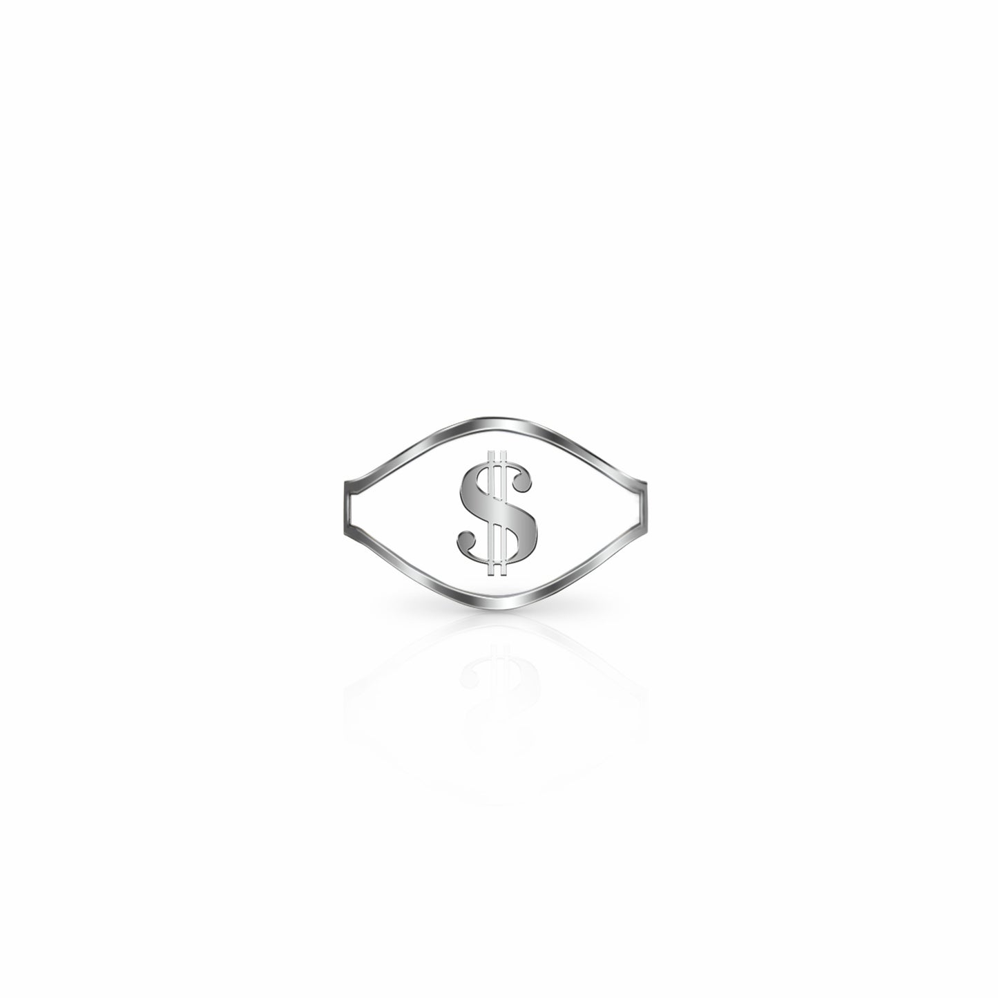 Cigar Band Symbol Ring, dollar sign | Sterling Silver