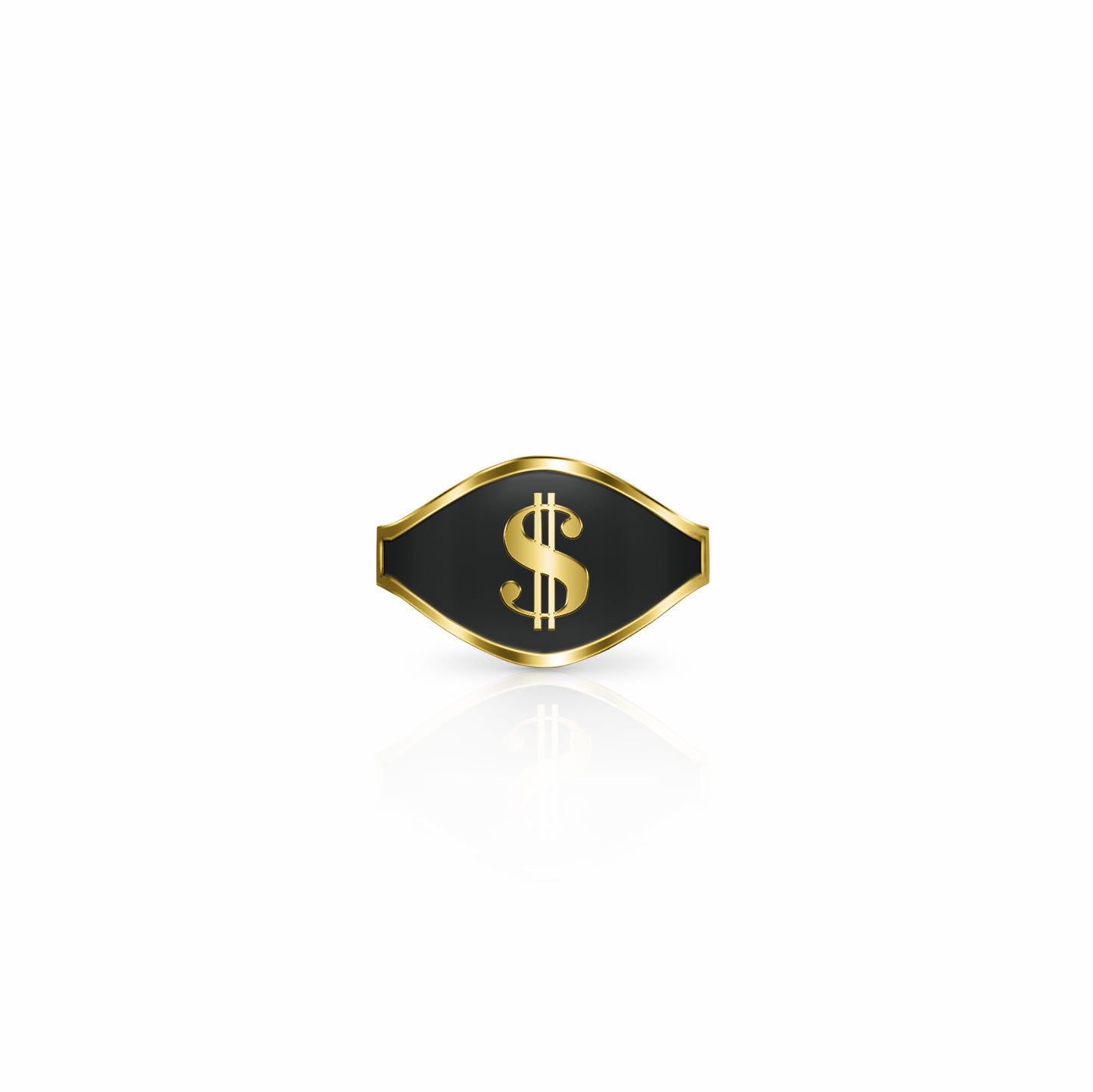 Cigar Band Symbol Ring, dollar sign | 14K Gold