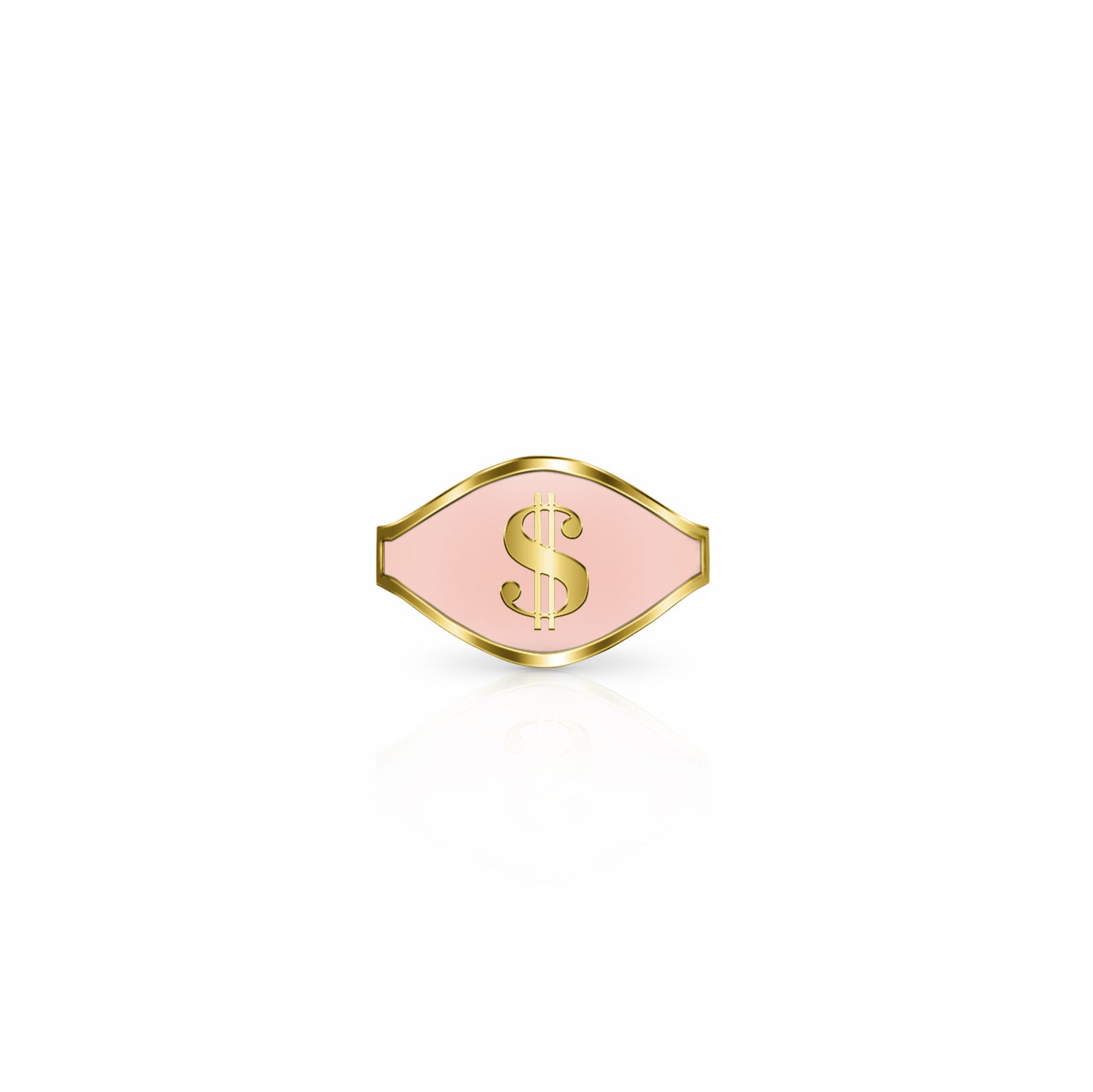 Cigar Band Symbol Ring, dollar sign | 14K Gold