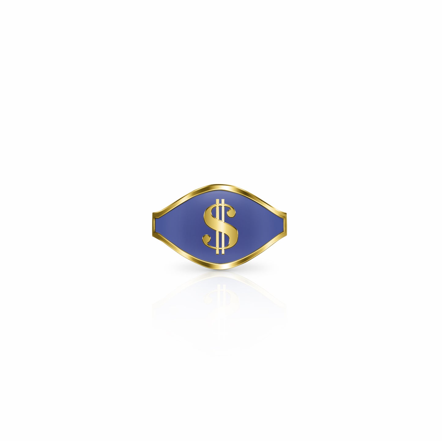 Cigar Band Symbol Ring, dollar sign | 14K Gold