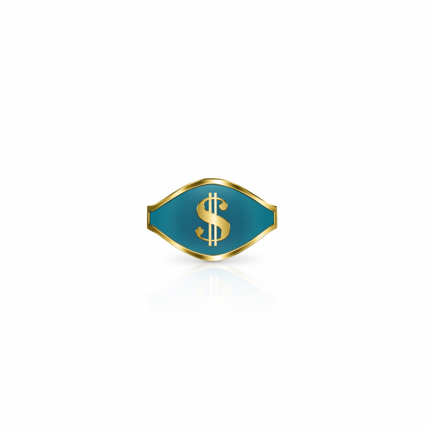 Cigar Band Symbol Ring, dollar sign | 14K Gold