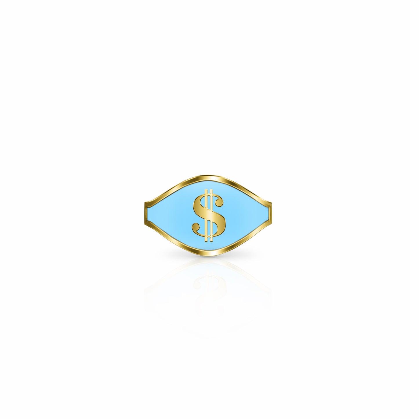 Cigar Band Symbol Ring, dollar sign | 14K Gold