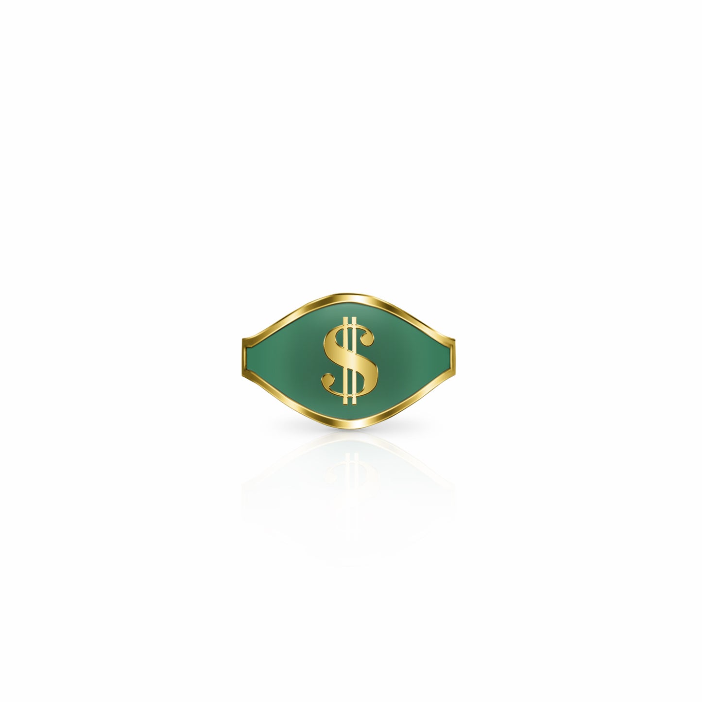 Cigar Band Symbol Ring, dollar sign | 14K Gold