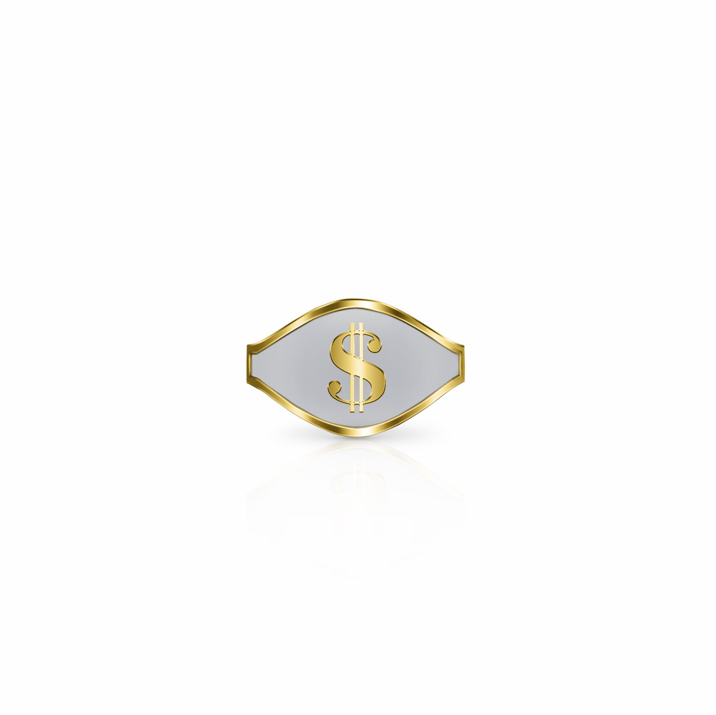 Cigar Band Symbol Ring, dollar sign | 14K Gold