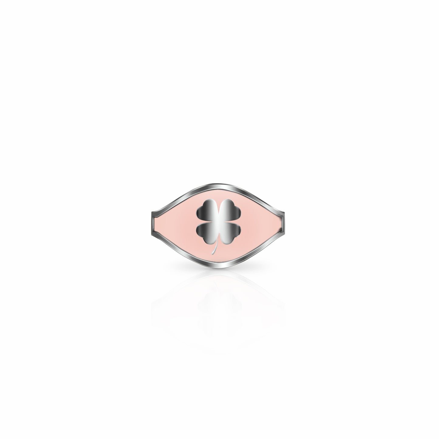 Cigar Band Symbol Ring, four leaf clover | Sterling Silver