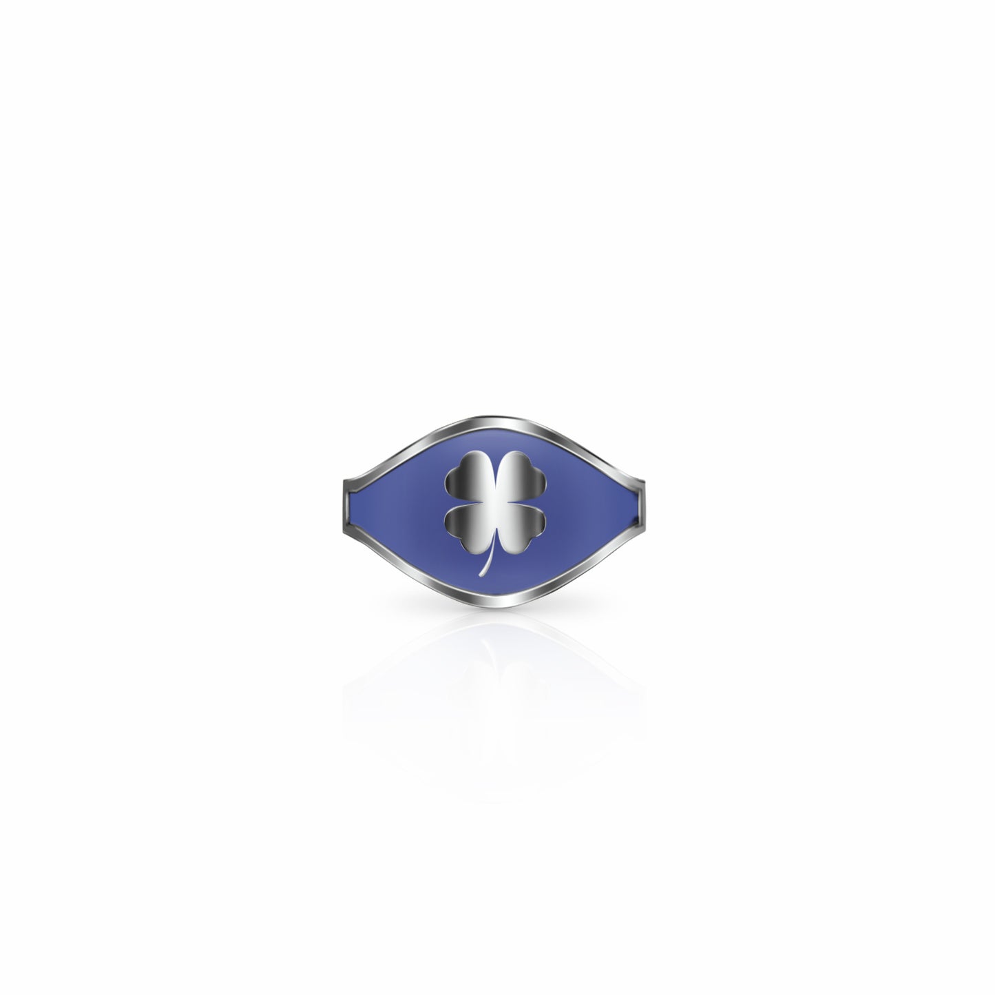 Cigar Band Symbol Ring, four leaf clover | Sterling Silver