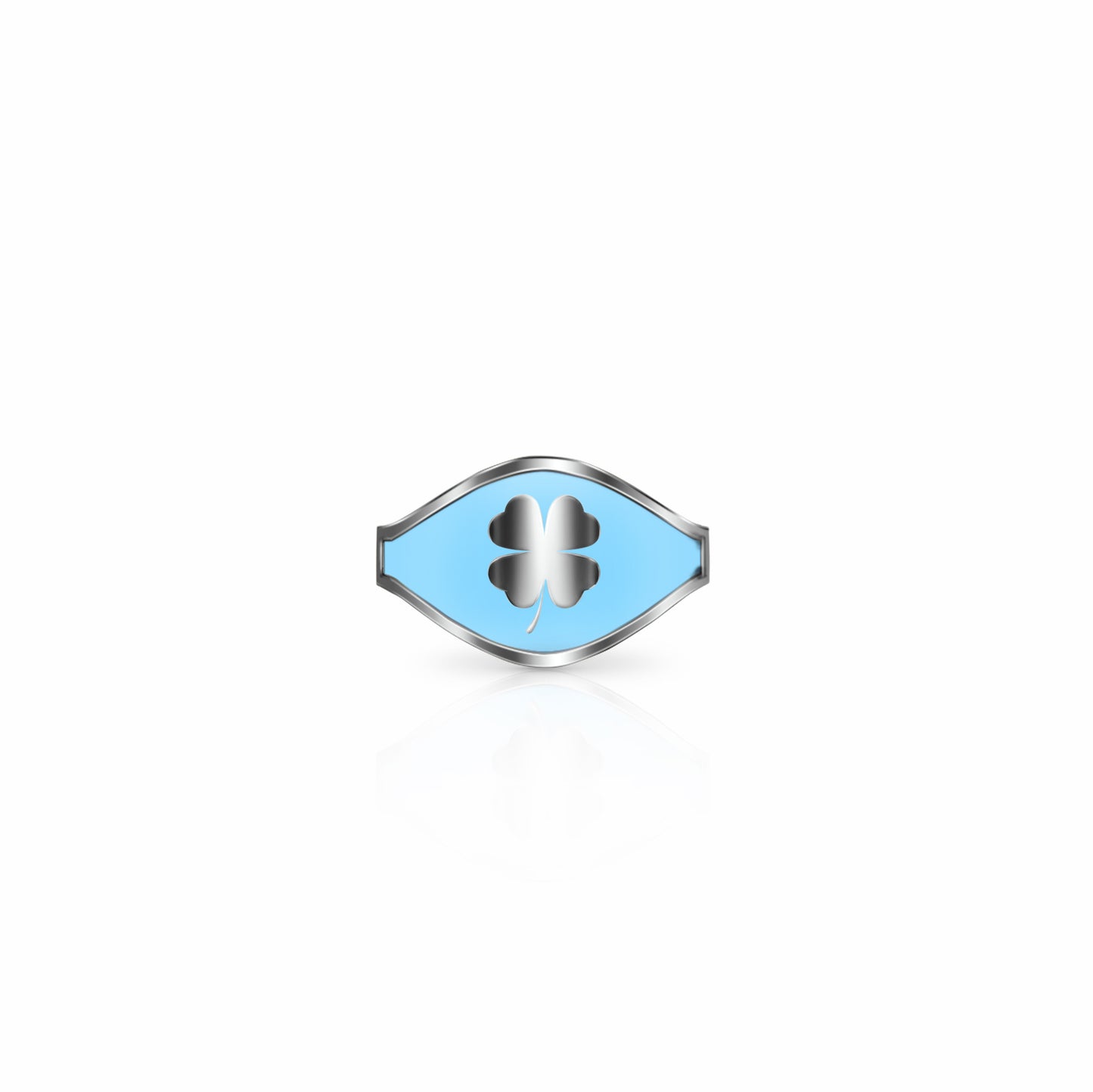 Cigar Band Symbol Ring, four leaf clover | Sterling Silver