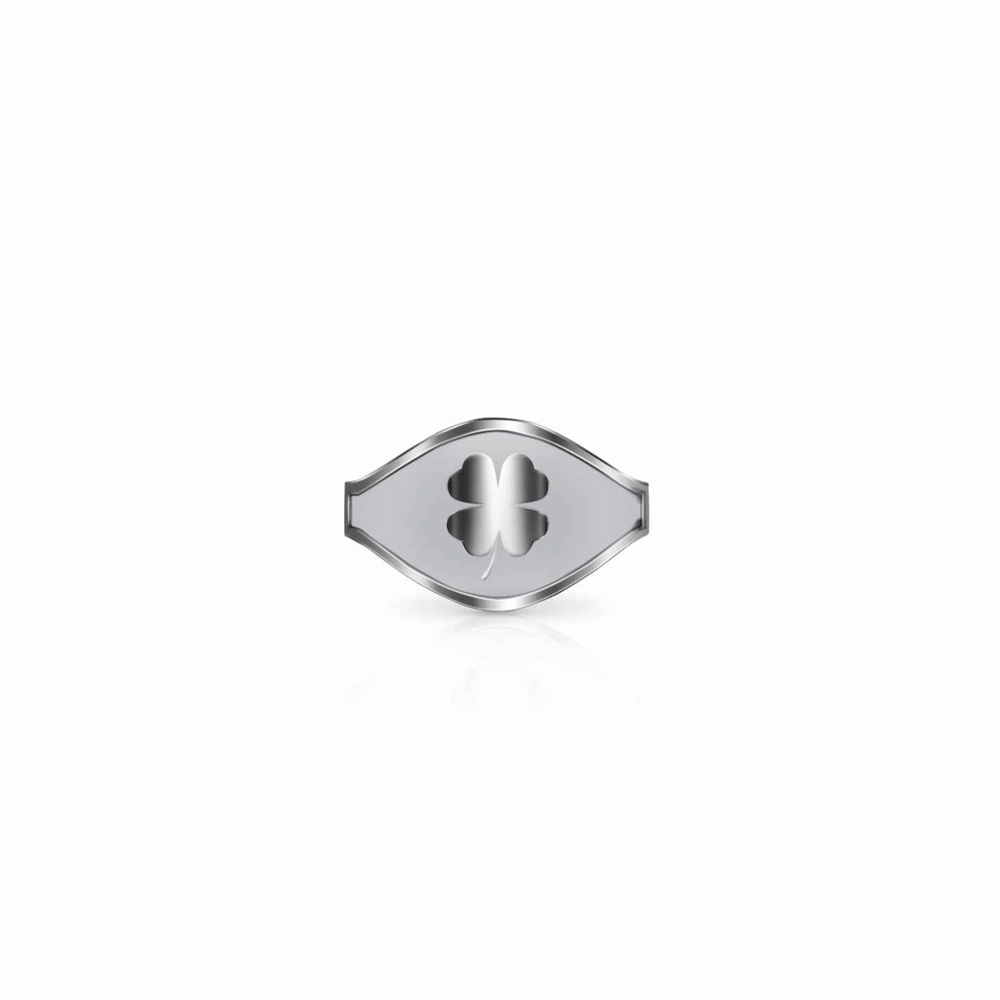 Cigar Band Symbol Ring, four leaf clover | Sterling Silver