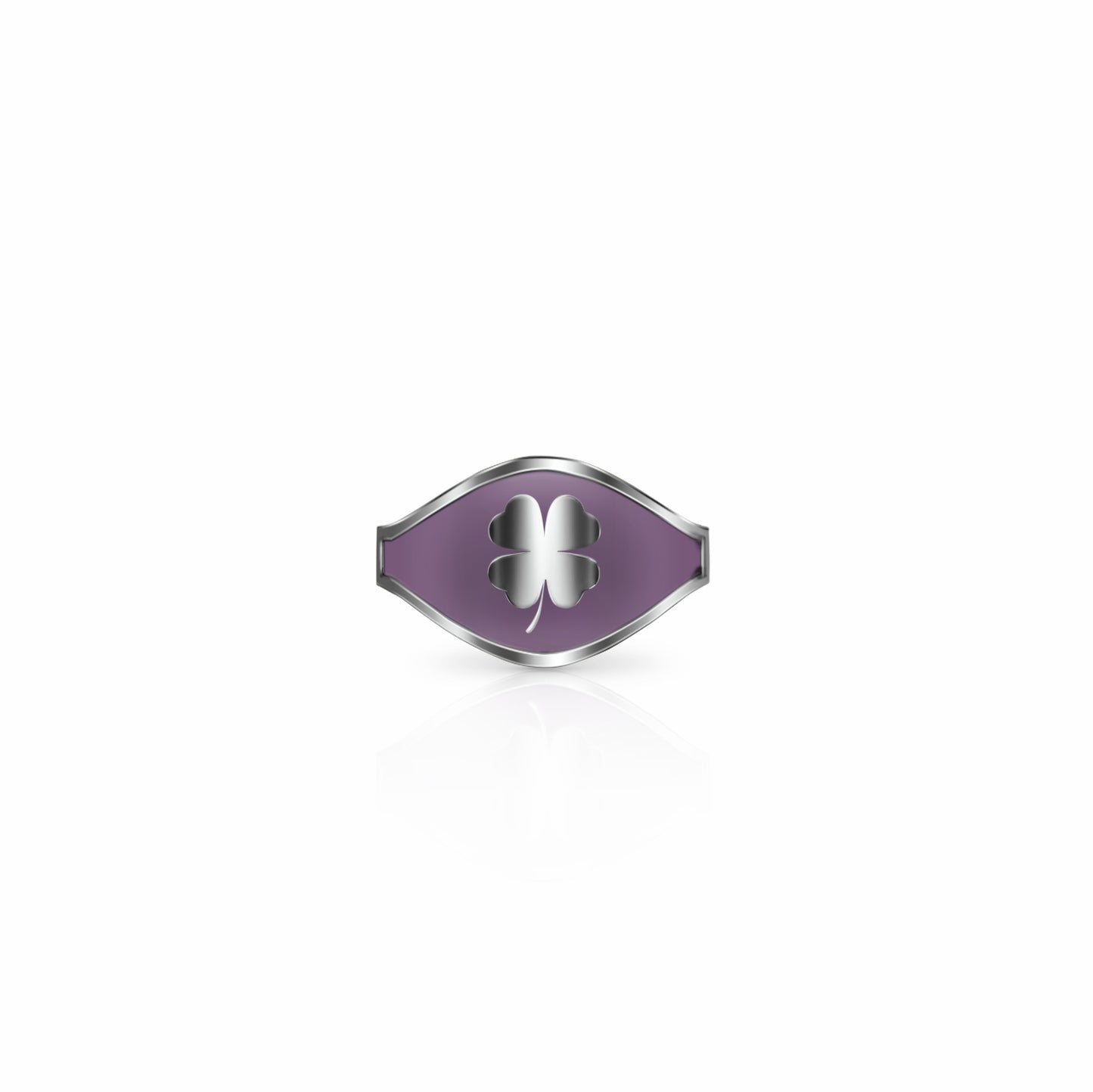 Cigar Band Symbol Ring, four leaf clover | Sterling Silver