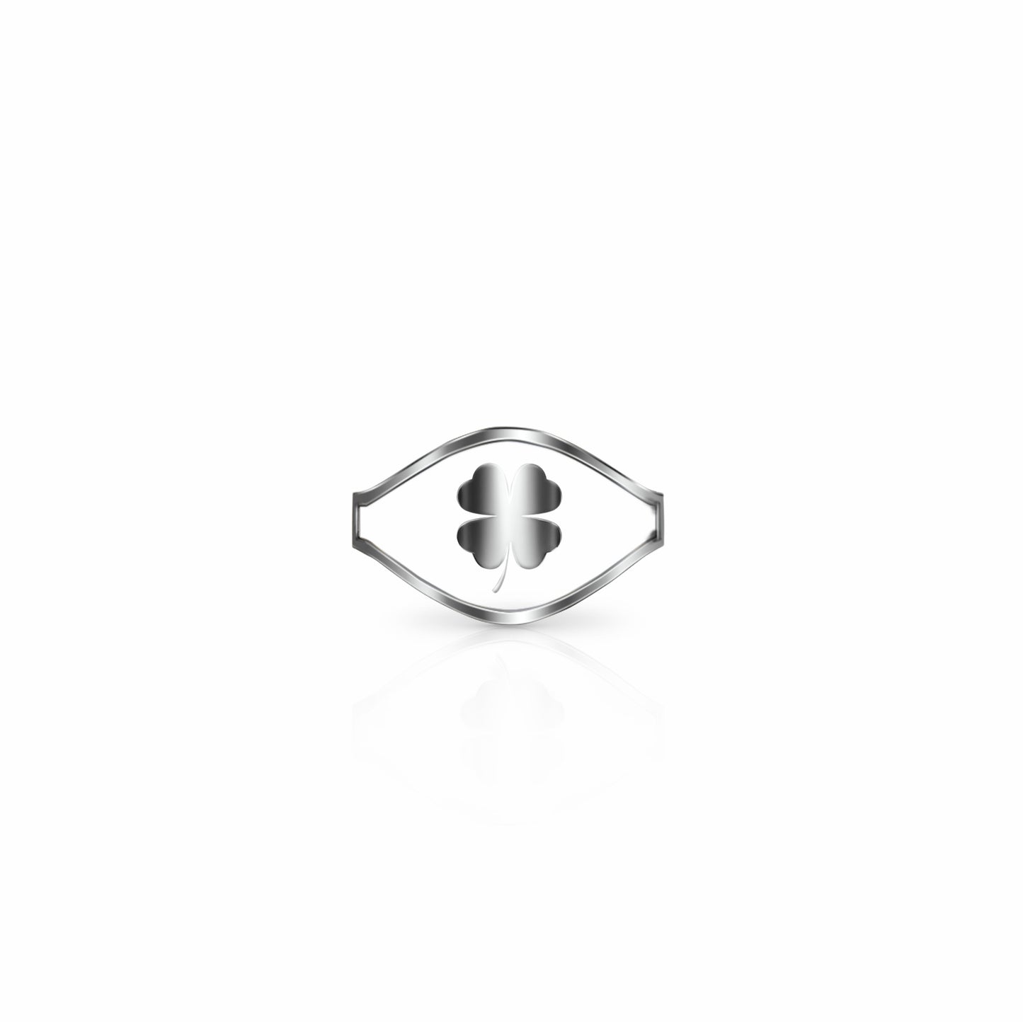 Cigar Band Symbol Ring, four leaf clover | Sterling Silver