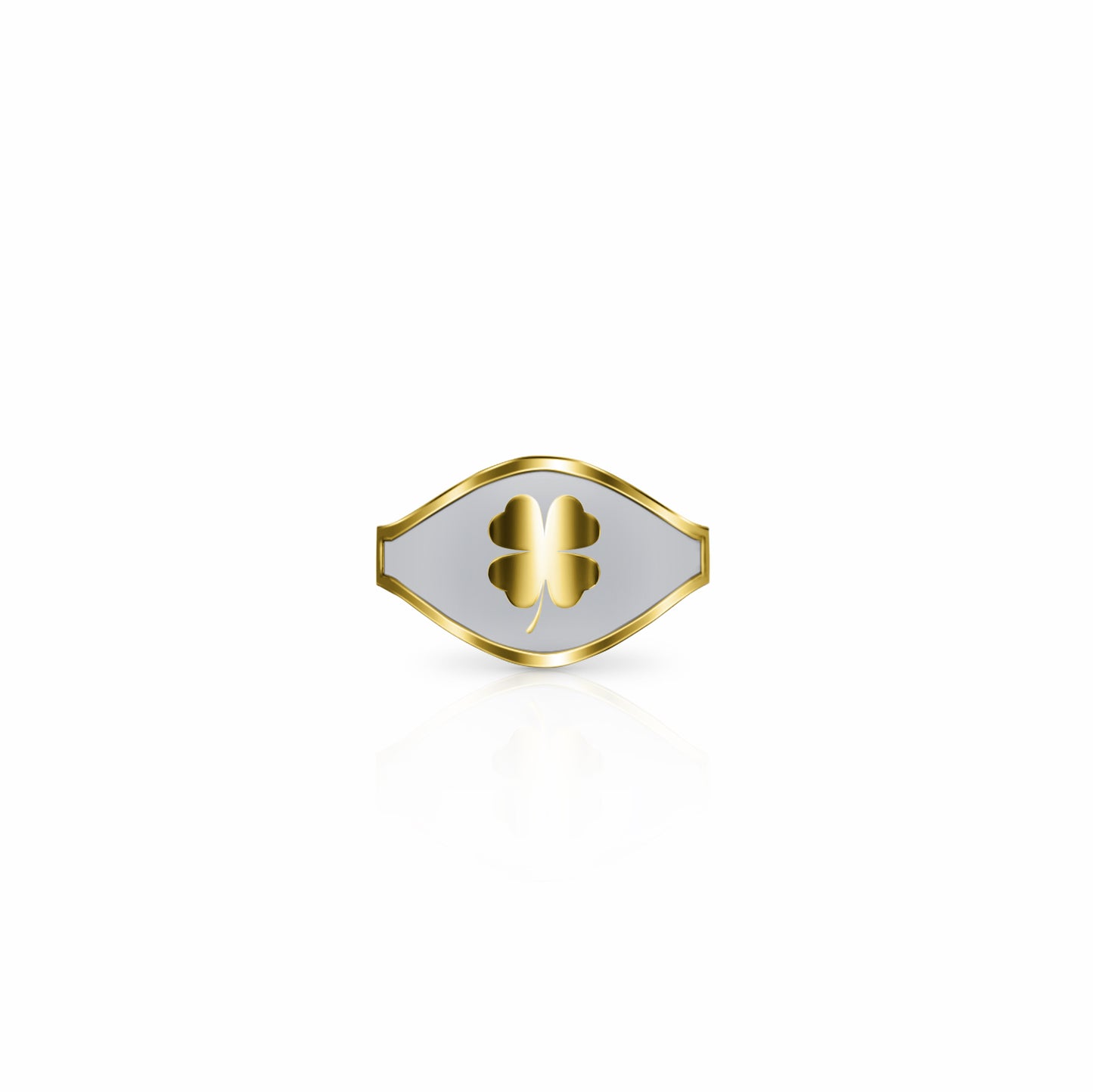Cigar Band Symbol Ring, four leaf clover | 14K Gold
