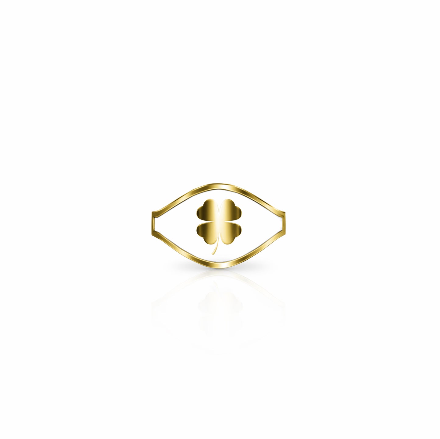 Cigar Band Symbol Ring, four leaf clover | 14K Gold