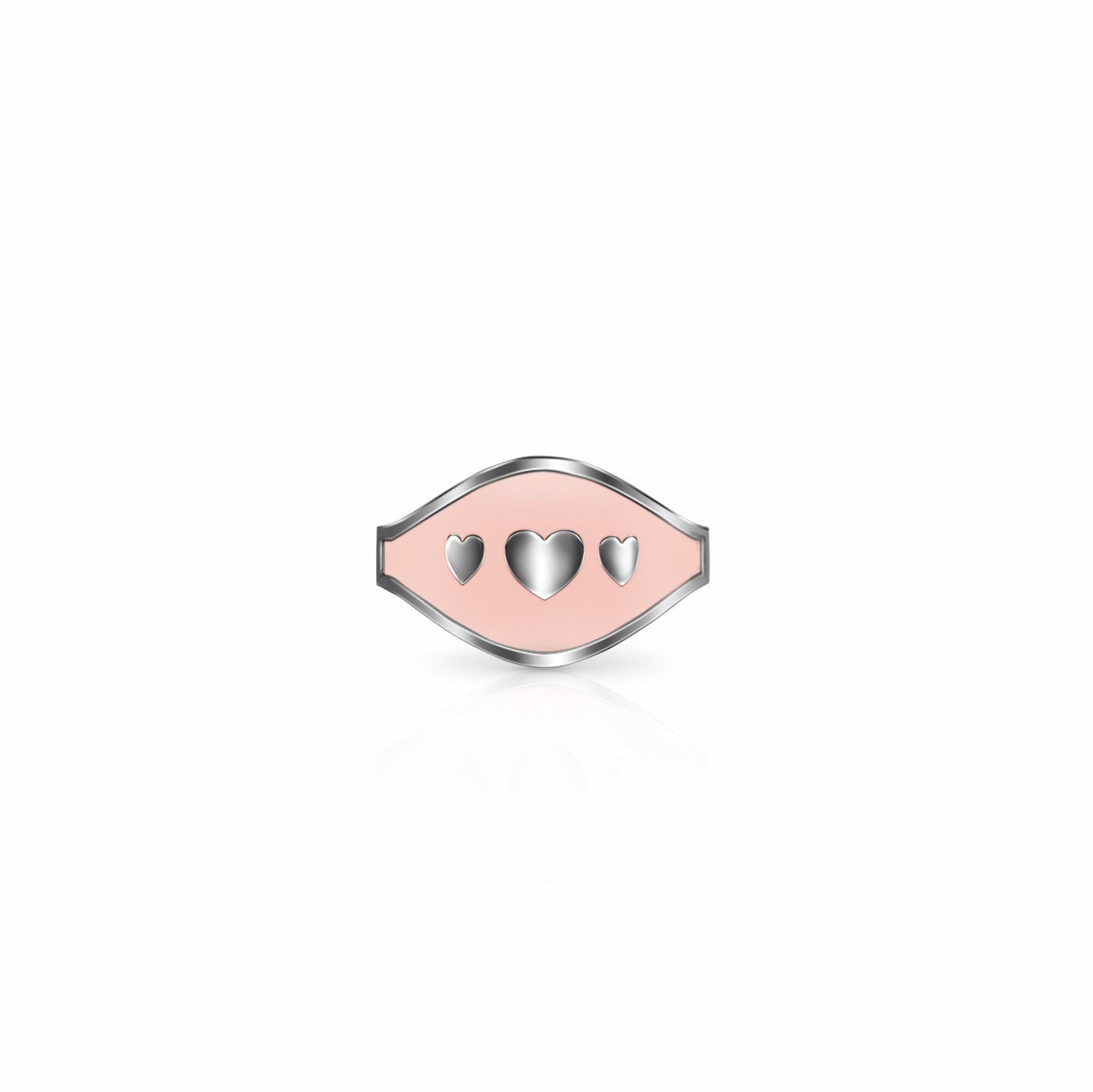 Cigar Band Symbol Ring, hearts | Sterling Silver