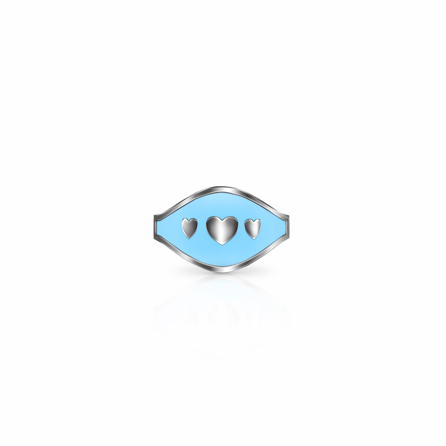 Cigar Band Symbol Ring, hearts | Sterling Silver