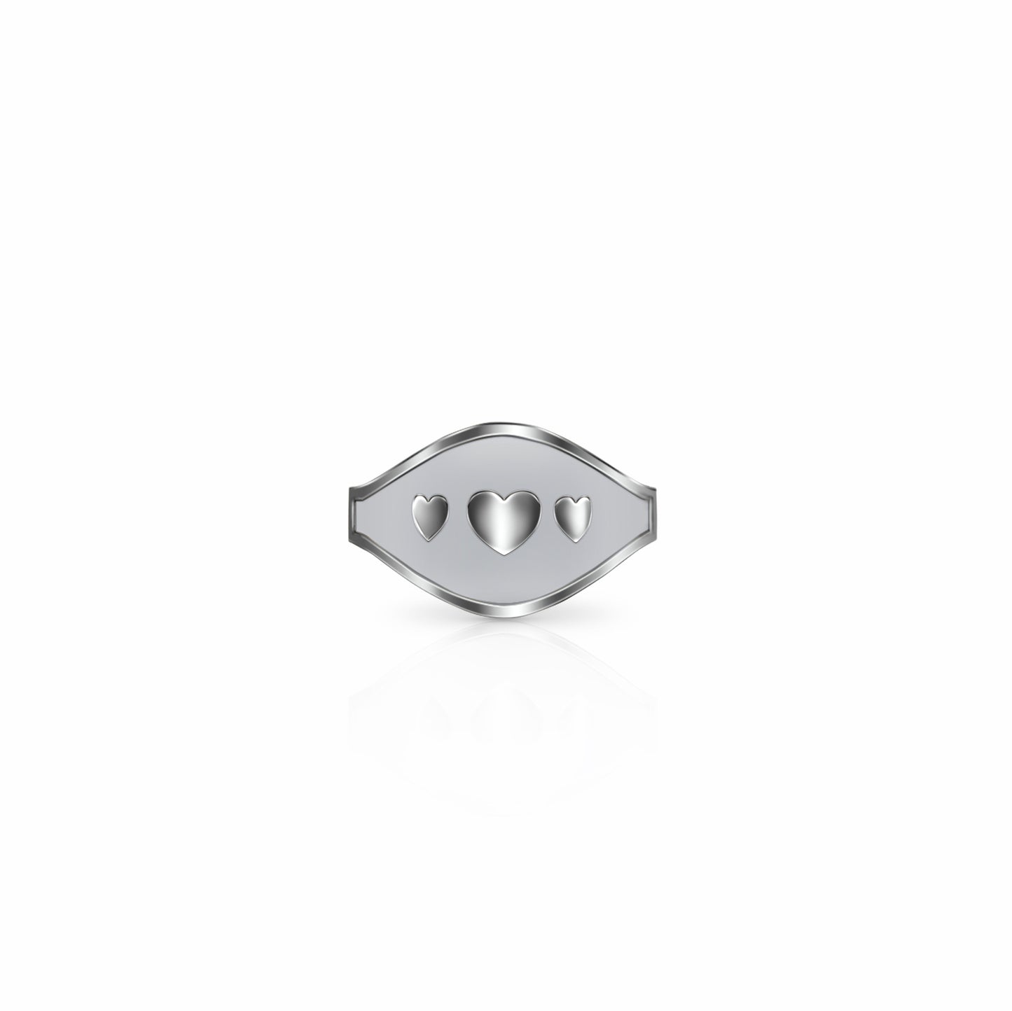 Cigar Band Symbol Ring, hearts | Sterling Silver