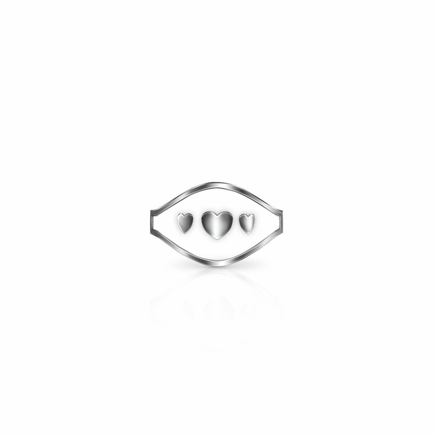 Cigar Band Symbol Ring, hearts | Sterling Silver