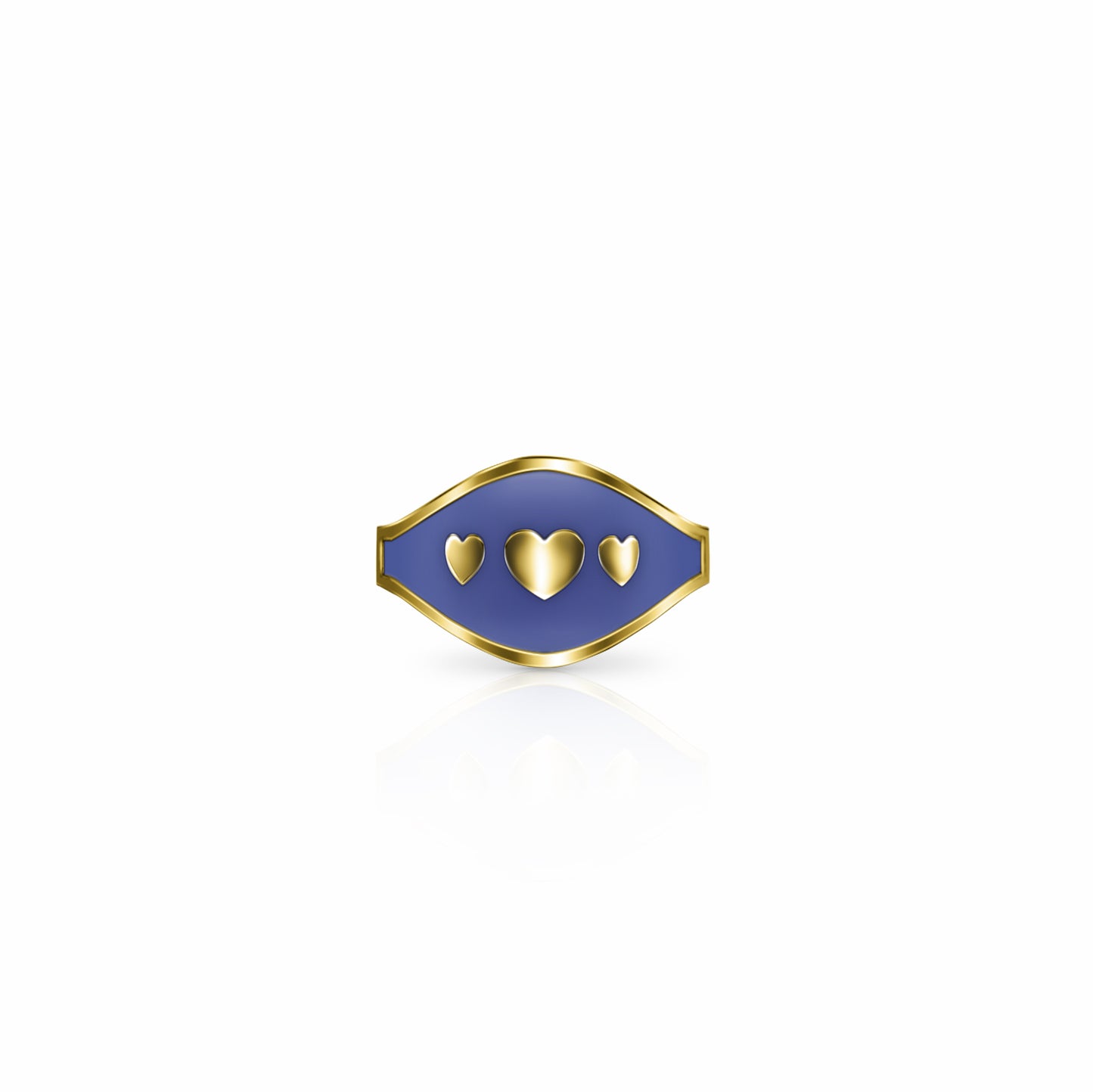 Cigar Band Symbol Ring, hearts | 14K Gold