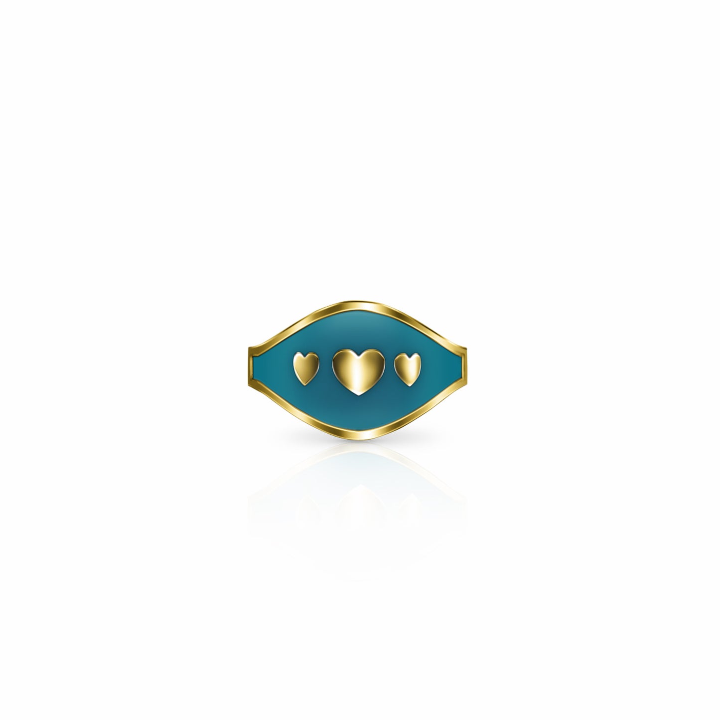 Cigar Band Symbol Ring, hearts | 14K Gold