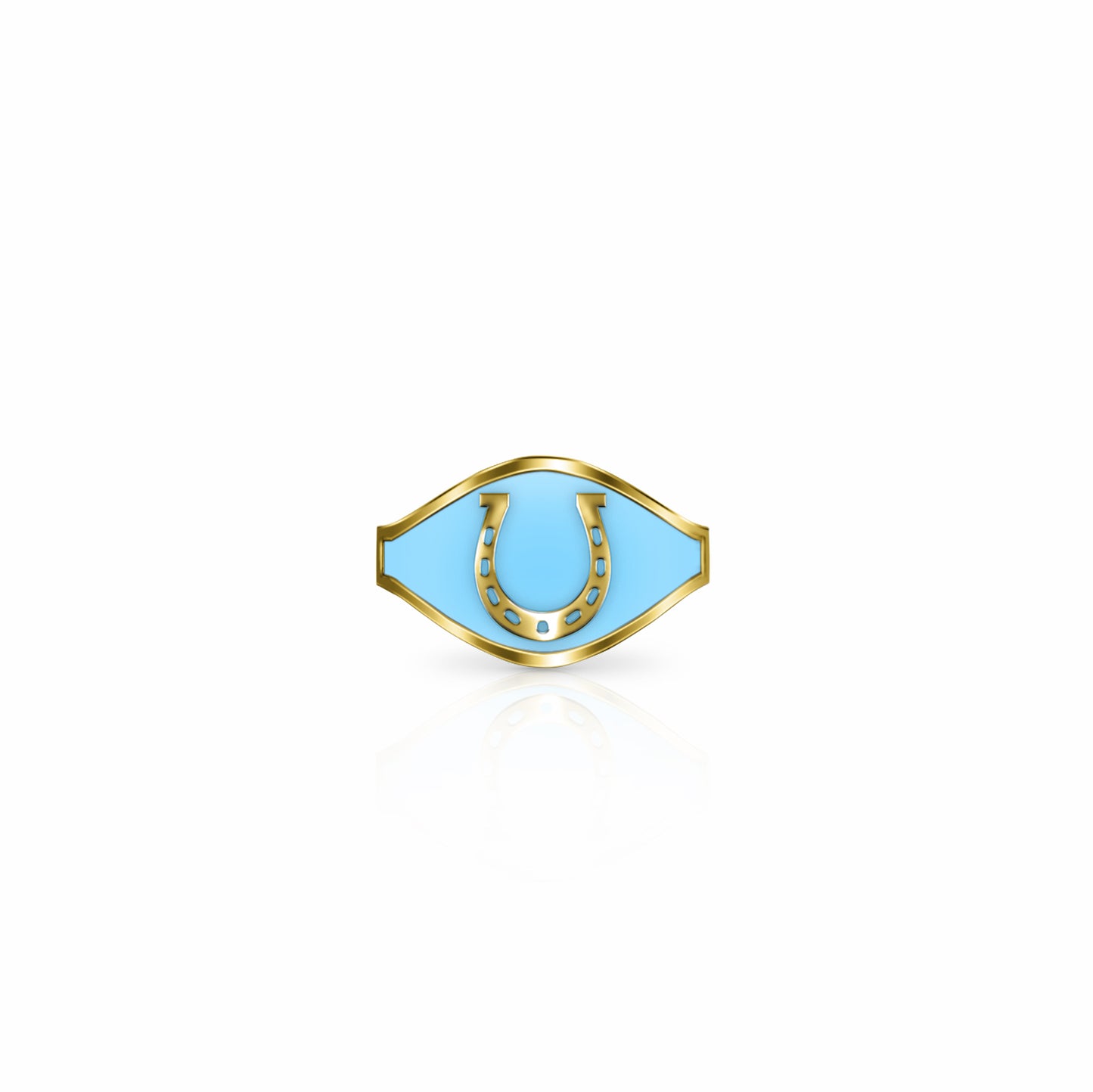 Cigar Band Symbol Ring, horeseshoe | 14K Gold