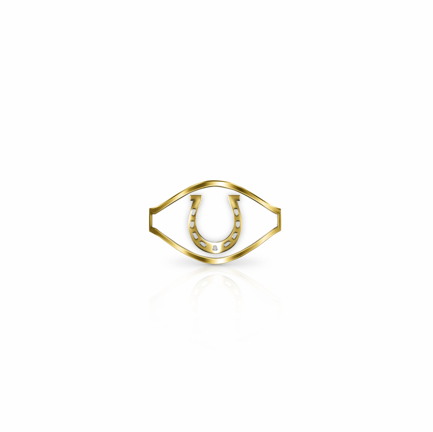 Cigar Band Symbol Ring, horeseshoe | 14K Gold