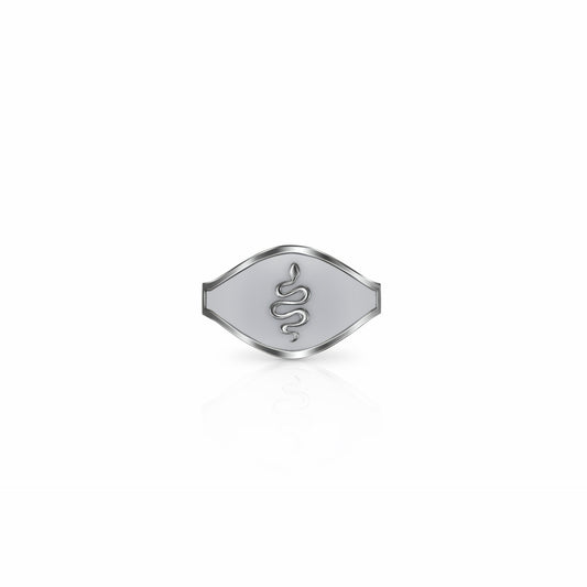 Cigar Band Symbol Ring, serpent | Sterling Silver Steel Gray Ring {{ catogery }} {{ Collections }}