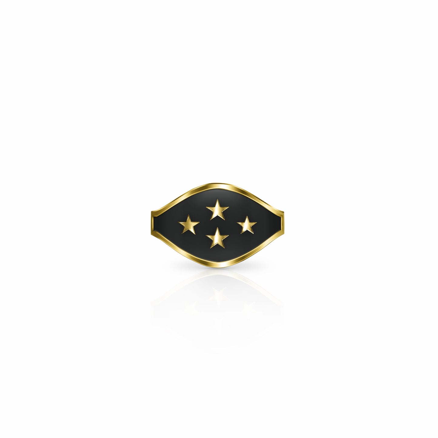 Cigar Band Symbol Ring, stars | 14K Gold