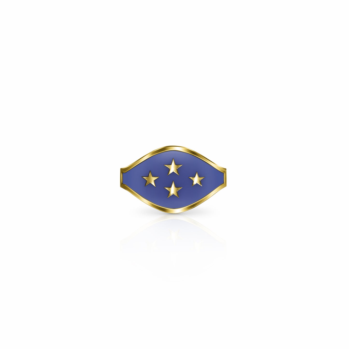 Cigar Band Symbol Ring, stars | 14K Gold