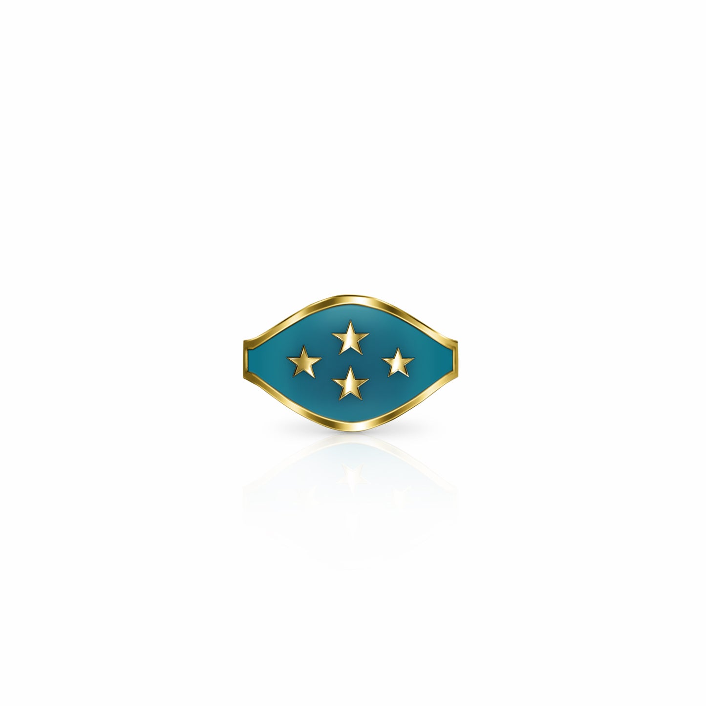 Cigar Band Symbol Ring, stars | 14K Gold