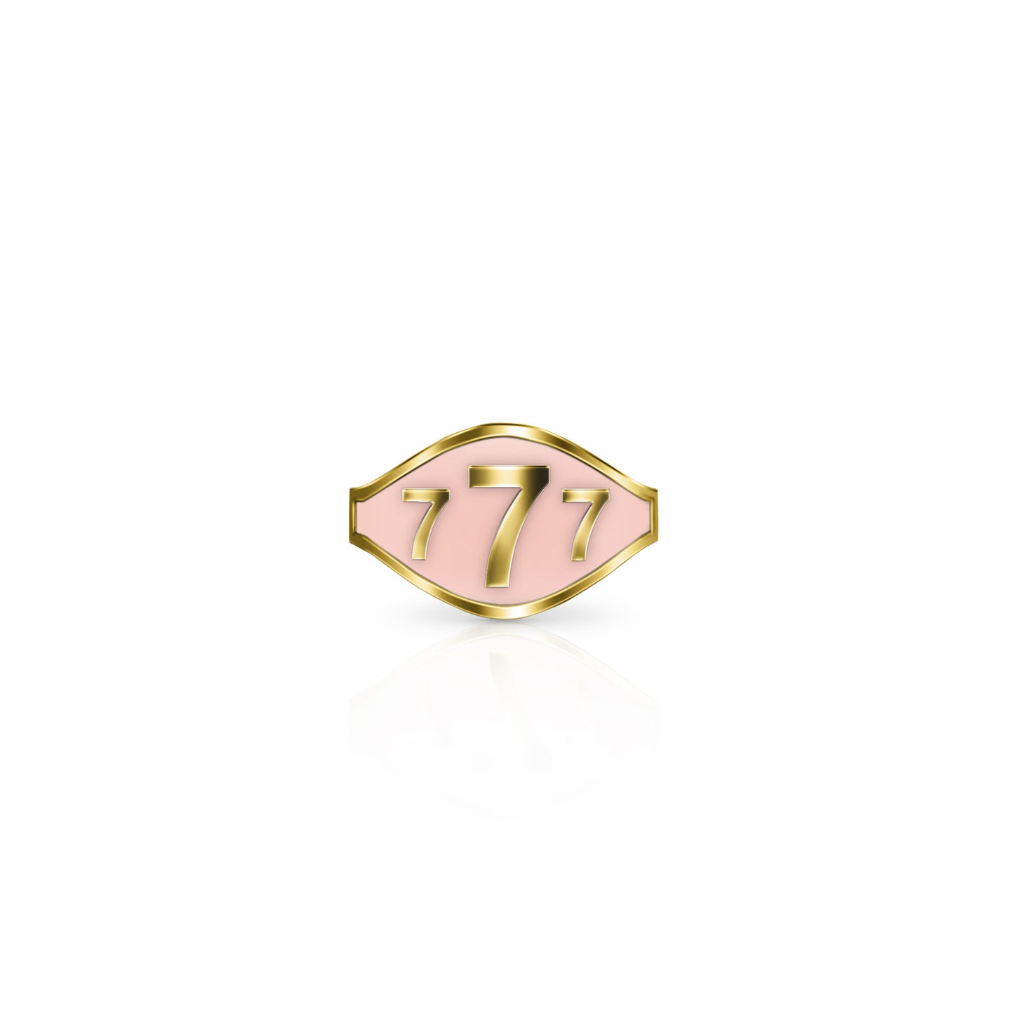 Cigar Band Symbol Ring, lucky 7's | 14K Gold