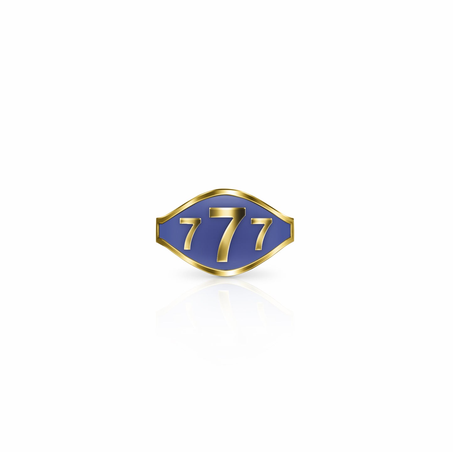Cigar Band Symbol Ring, lucky 7's | 14K Gold
