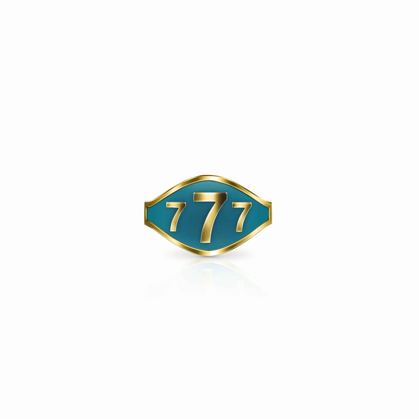 Cigar Band Symbol Ring, lucky 7's | 14K Gold