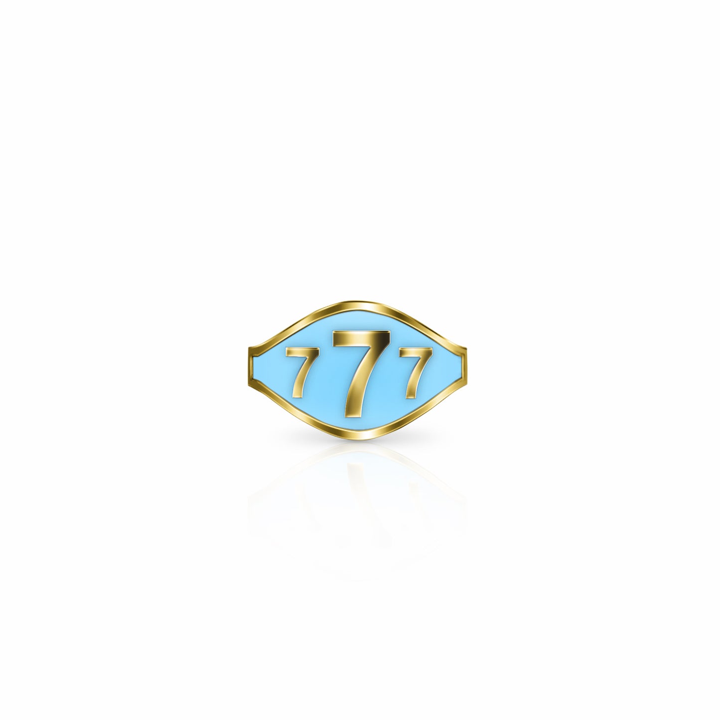Cigar Band Symbol Ring, lucky 7's | 14K Gold